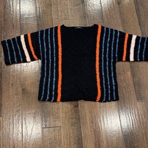 Chic Striped Black and Orange Sweater